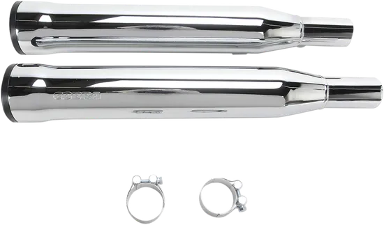Cobra Chrome 3in Straight Cut Slip On Muffler w Race Pro Tip