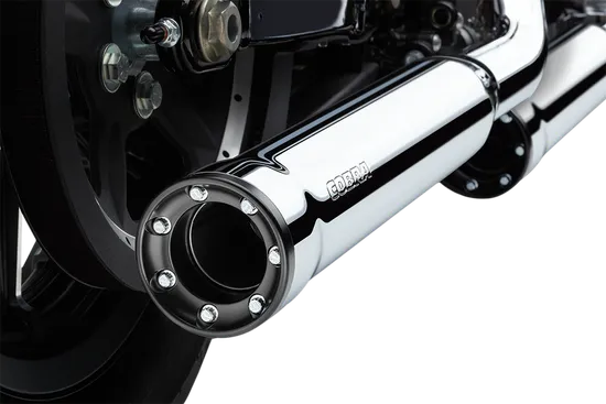 Cobra Chrome 3in Straight Cut Slip On Muffler w Race Pro Tip