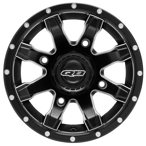 QuadBoss Matte Black Grinder Front Wheel Rim 4110 5+2 14x7