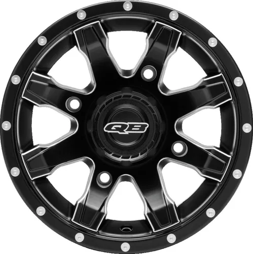 QuadBoss Matte Black Grinder Front Wheel Rim 4110 5+2 14x7