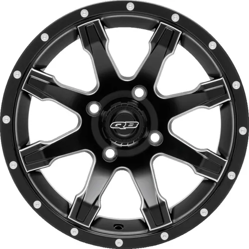 QuadBoss Matte Black Grinder Front Wheel Rim 4110 5+2 14x7