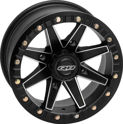 QuadBoss Matte Black Boss Lock Front Wheel Rim 4110 5+2 14x7