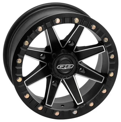 QuadBoss Matte Black Boss Lock Front Wheel Rim 4110 5+2 14x7