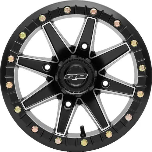 QuadBoss Matte Black Boss Lock Front Wheel Rim 4156 4+3 14x7