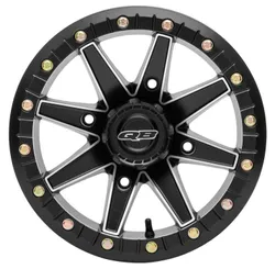 QuadBoss Matte Black Boss Lock Front Wheel Rim 4156 4+3 14x7