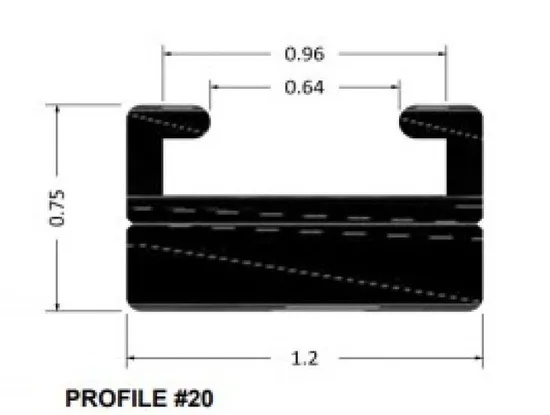 SP1 Black Replacement Slide Profile 20 66in