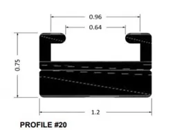 SP1 Black Replacement Slide Profile 20 66in