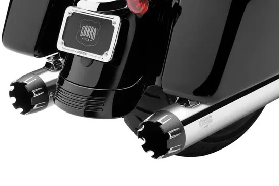 Cobra Chrome Neighbor Hater Dual Cut Slip On Muffler Exhaust