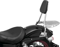 Kuryakyn Chrome Round Sissy Bar Steel Bolt-On Padded Backrest