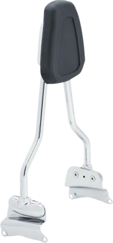 Kuryakyn Chrome Round Sissy Bar Steel Bolt-On Padded Backrest