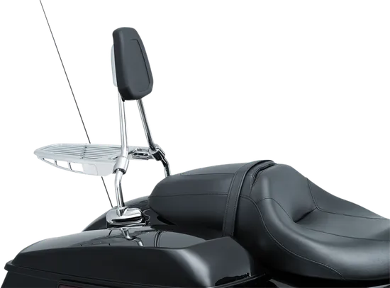 Kuryakyn Chrome Round Sissy Bar Steel Bolt-On Padded Backrest