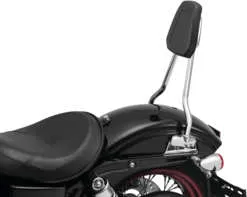 Kuryakyn Chrome Round Sissy Bar Steel Bolt-On Padded Backrest