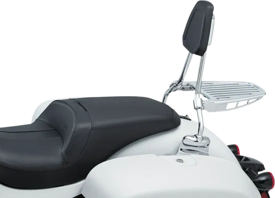 Kuryakyn Chrome Round Sissy Bar Steel Bolt-On Padded Backrest