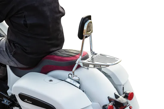 Kuryakyn Chrome Round Sissy Bar Steel Bolt-On Padded Backrest