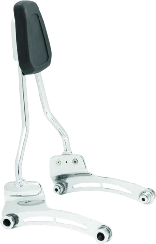 Kuryakyn Chrome Round Sissy Bar Steel Bolt-On Padded Backrest