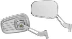 Kuryakyn Dillinger Side Mirrors Convex Silver Pair 3.5x5.5in