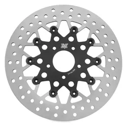 Twin Power 11.8" Floating Black Mesh Front Brake Rotor