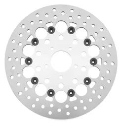 Twin Power 11.8" Floating Silver Hole Front Brake Rotor