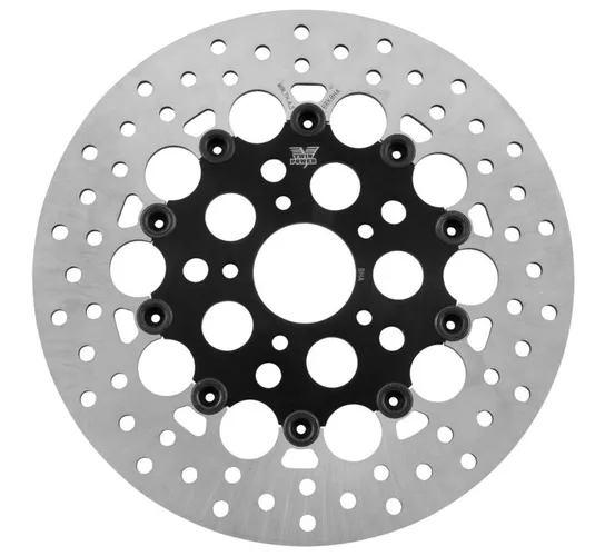 Twin Power Black 11.5in. Floating Hole Front Brake Rotor Disc