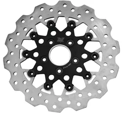Twin Power 11.5 Black Scalloped Aluminum Floating Rear Brake Rotor