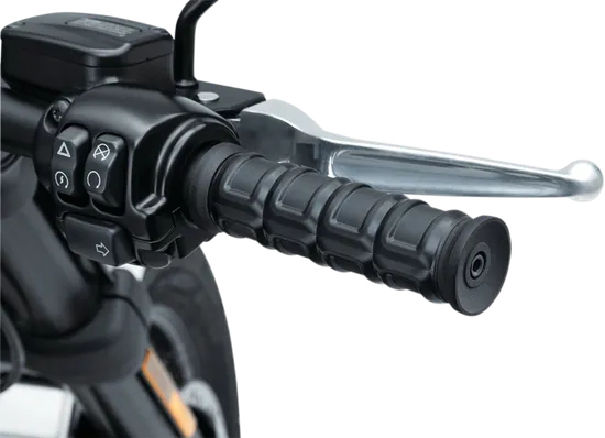Kuryakyn Dillinger Handlebar Grips Pair Black Ribbed Rubber