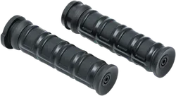 Kuryakyn Dillinger Handlebar Grips Pair Black Ribbed Rubber