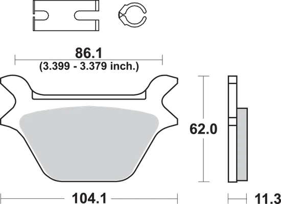 SBS Sintered Rear Brake Pad Pair