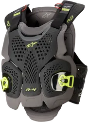Alpinestars Adult Men A-4 Max Chest Guard XL 2XL Black Gray Fluorescent Yellow
