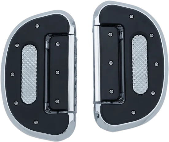 Kuryakyn Chrome Folding Heavy Industry Driver or Passenger Floorboards Set