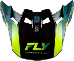 Fly Racing Formula S Carbon Byte Visor '26 Youth Adult Black Teal Green Carbon Byte
