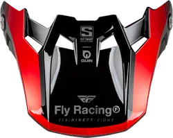 Fly Racing Formula S Carbon Legacy Visor '24 Youth Adult Black Red Legacy