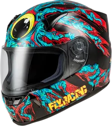 Fly Racing Adult Unisex Revolt Space Creep Helmet Full Face Street L Blue Black Red
