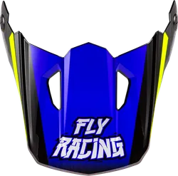 Fly Racing Kinetic Helmet Visor '25 Youth Blue Gray Hi Viz Scorched