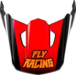 Fly Racing Kinetic Helmet Visor '25 Youth Red Black Scorched