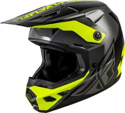 Fly Racing Adult Unisex Kinetic Crest Helmet MX Full Face XS Gray Black Yellow