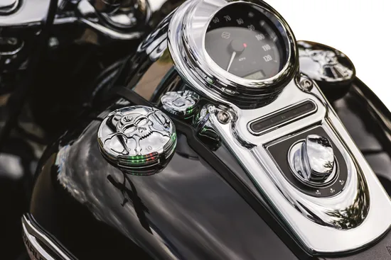 Kuryakyn Zombie Chrome LED Gas Petrol Fuel Battery Gauge