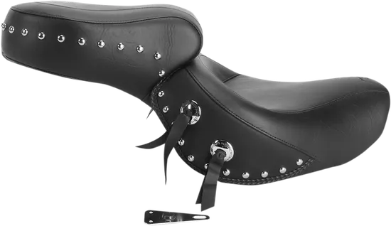 Mustang Black Studded 2 Up Wide Touring 1pc Seat
