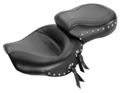 Mustang Black Studded 2 Up Wide Touring 1pc Seat