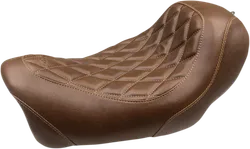Mustang Brown Diamond Stitch Wide Tripper Solo Driver Seat