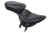 Mustang Black Studded 2Up Wide Touring 1Pc Seat w Conchos