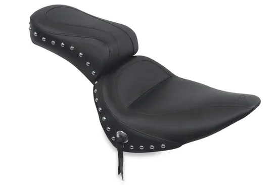 Mustang Black Studded Standard Touring 1 pc Seat w Conchos