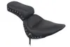 Mustang Black Studded Standard Touring 1 pc Seat w Conchos