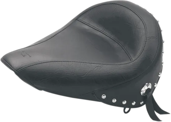 Mustang Black Studded Touring Solo Seat w Conchos