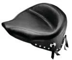 Mustang Black Studded Wide Touring Solo Driver Seat w Conchos