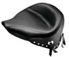 Mustang Black Studded Wide Touring Solo Driver Seat w Conchos