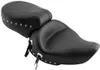 Mustang Black Studded 2 Up Wide Touring 1pc Seat w Conchos