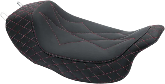 Mustang Black w Red Diamond Stitch Revere Journey Solo Seat