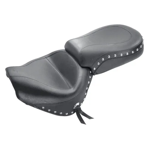 Mustang Black Studded 2 Up Wide Touring 2pc Seat