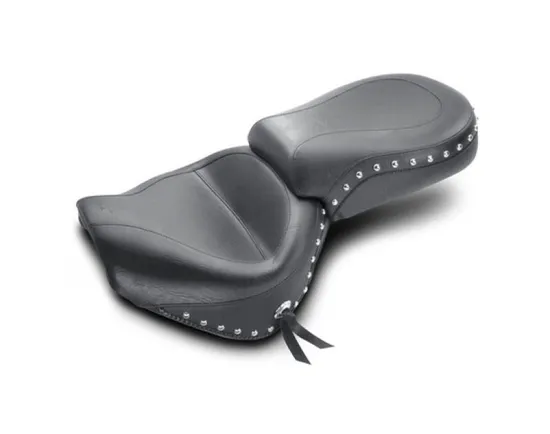 Mustang Black Studded 2 Up Wide Touring 2pc Seat