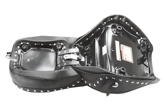 Mustang Black Studded 2 Up Wide Touring 2pc Seat
